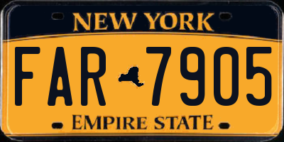 NY license plate FAR7905