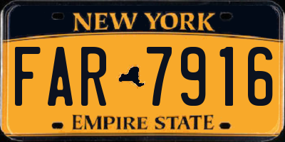 NY license plate FAR7916