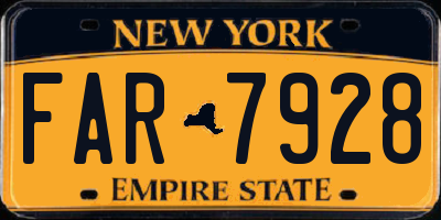 NY license plate FAR7928
