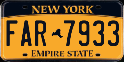NY license plate FAR7933