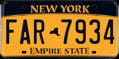 NY license plate FAR7934
