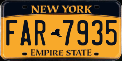 NY license plate FAR7935