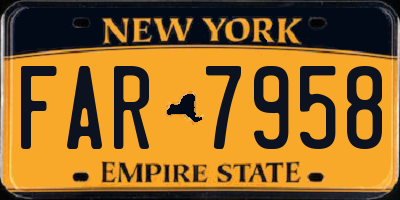 NY license plate FAR7958