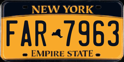 NY license plate FAR7963