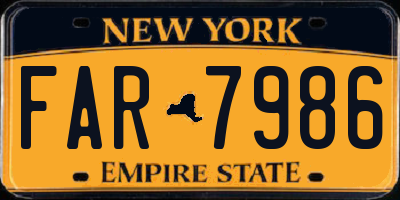 NY license plate FAR7986