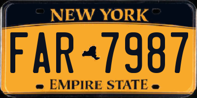 NY license plate FAR7987