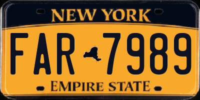 NY license plate FAR7989
