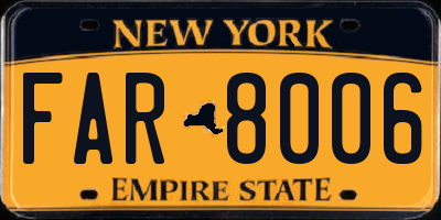 NY license plate FAR8006