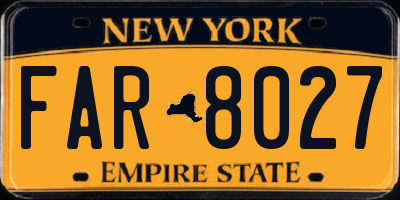 NY license plate FAR8027