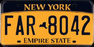 NY license plate FAR8042