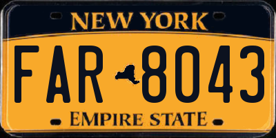 NY license plate FAR8043