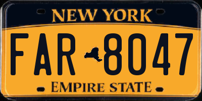 NY license plate FAR8047
