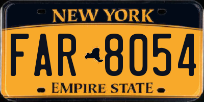 NY license plate FAR8054