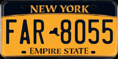 NY license plate FAR8055