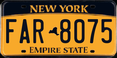 NY license plate FAR8075