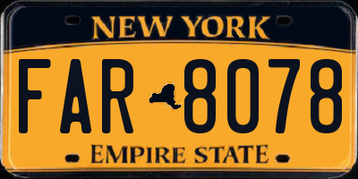 NY license plate FAR8078