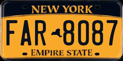 NY license plate FAR8087