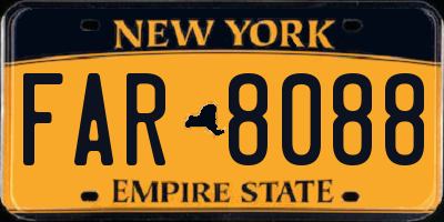 NY license plate FAR8088