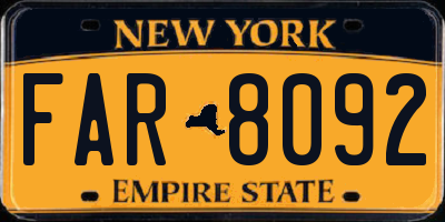NY license plate FAR8092