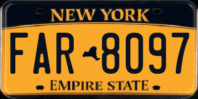 NY license plate FAR8097