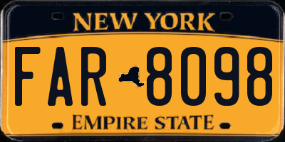 NY license plate FAR8098