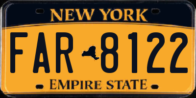 NY license plate FAR8122