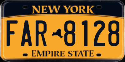 NY license plate FAR8128
