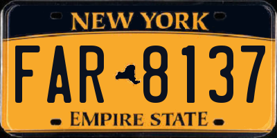 NY license plate FAR8137