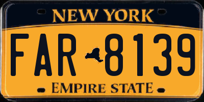 NY license plate FAR8139