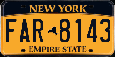 NY license plate FAR8143
