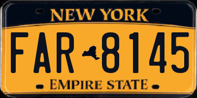 NY license plate FAR8145
