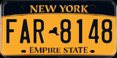NY license plate FAR8148