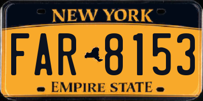 NY license plate FAR8153