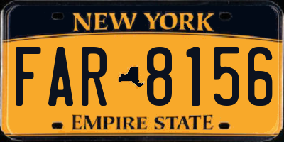 NY license plate FAR8156