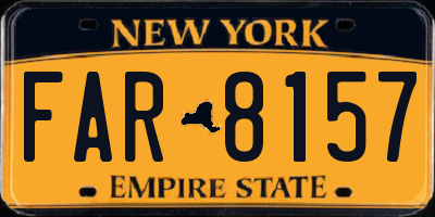 NY license plate FAR8157