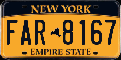 NY license plate FAR8167