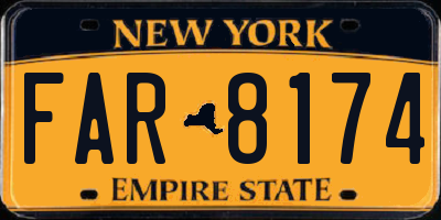 NY license plate FAR8174
