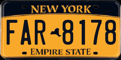 NY license plate FAR8178