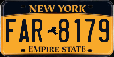 NY license plate FAR8179