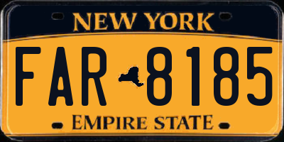 NY license plate FAR8185