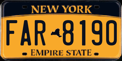 NY license plate FAR8190