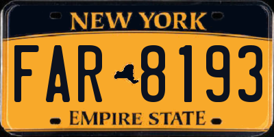 NY license plate FAR8193