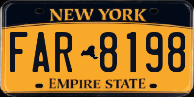 NY license plate FAR8198
