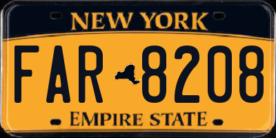 NY license plate FAR8208