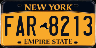 NY license plate FAR8213