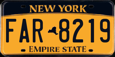 NY license plate FAR8219