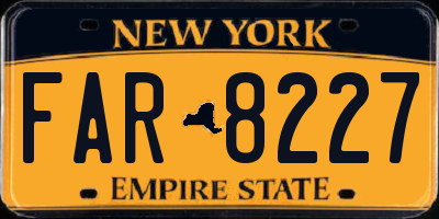 NY license plate FAR8227