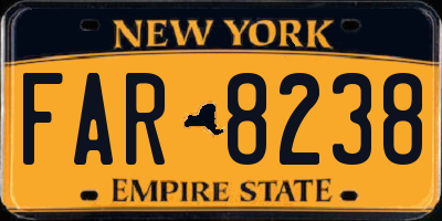 NY license plate FAR8238