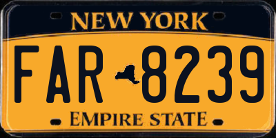 NY license plate FAR8239