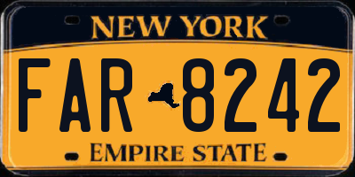 NY license plate FAR8242